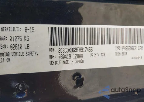 2015 Dodge Charger Se from USA, damaged, VIN 2C3CDXBGXFH875213